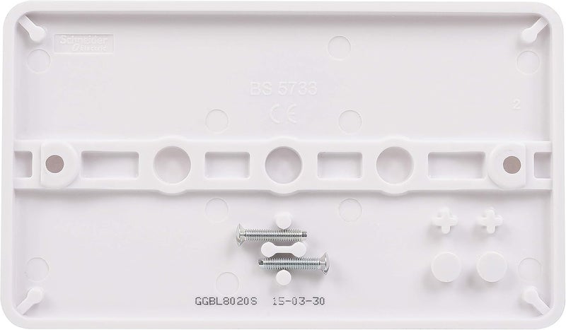 Schneider Electric Lisse 2-Gang Moulded Blank Plate, Matt White - Image 4