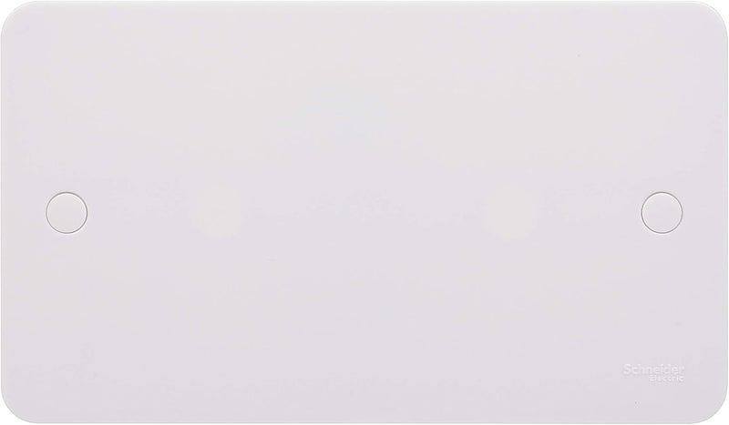 Schneider Electric Lisse 2-Gang Moulded Blank Plate, Matt White - Image 1