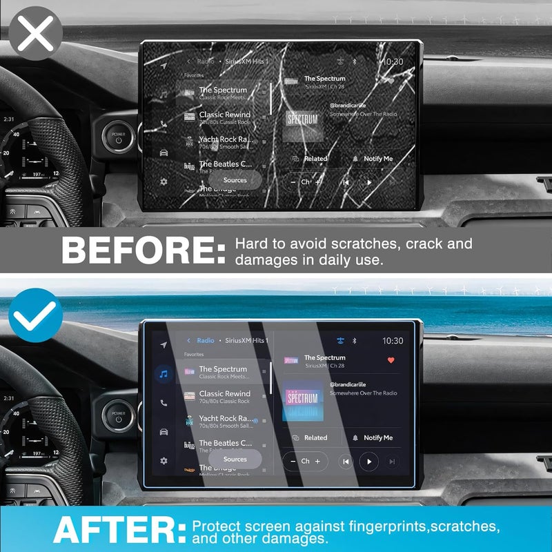 Karltys 【Upgrade 2 Pack Screen Protector for 【No Glare u0026 Fingerprint】 Tempered Glass Toyota Tacoma 2024 2025 2026 14-Inch for Models Limited/TRD Pro/Trailhunter - Image 3