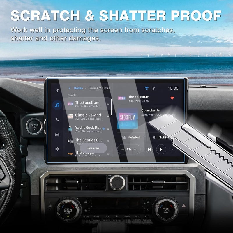 Karltys 【Upgrade 2 Pack Screen Protector for 【No Glare u0026 Fingerprint】 Tempered Glass Toyota Tacoma 2024 2025 2026 14-Inch for Models Limited/TRD Pro/Trailhunter - Image 4