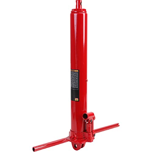 Big Red 3 Ton Hydraulic Long Ram Jack with Single Piston Pump and Clevis Base (Fits: Garage/Shop Cranes, Engine Hoists, and More) w/Handle, Red - Image 1