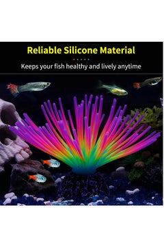 SYOSI Artificial Coral Ornament Aquarium Imitative Rainbow Sea Urchin Ball Glowing Effect Resin Aquarium Plants Coral for Fish Tank Decorations  - Image 2