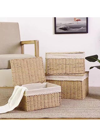 Rattan Wicker Storage Boxes with Lid Hand Woven Storage Boxes 3 Pieces Set Nesting Rattan Storage Boxes Woven Baskets For Shelf - pzsku/Z015D32186F2C9205B17FZ/45/_/1713958900/56681131-c560-42b2-97ea-af7454894a1d