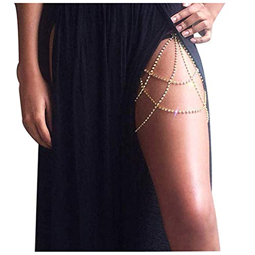 Glamtune Sexy Rhinestone Body Chain Jewelry - Thigh and Leg Chain Bracelet for Party Beach Accessories - Image 1