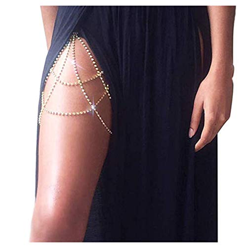 Glamtune Sexy Rhinestone Body Chain Jewelry - Thigh and Leg Chain Bracelet for Party Beach Accessories - Image 2
