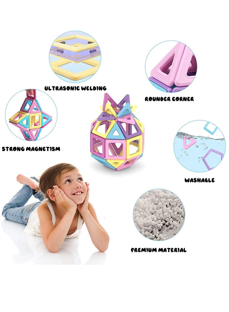 بيبي لاند 163 قطعة مكعبات بناء مغناطيسية، للأطفال، ألعاب مغناطيسية ثلاثية الأبعاد، 2 -7 سنوات للأولاد والبنات - Image 4