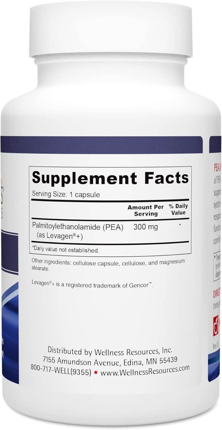 Wellness Resources مكمل بي إيه ألترا من ويلنس ريسورسز مع ليفاجين لامتصاص عالي لمكمل البازلاء لصحة المفاصل ودعم النوم وصحة الدماغ ودعم الإجهاد بالبالميتويل إيثانولاميد 300 ملغ 60 كبسولة - Image 3