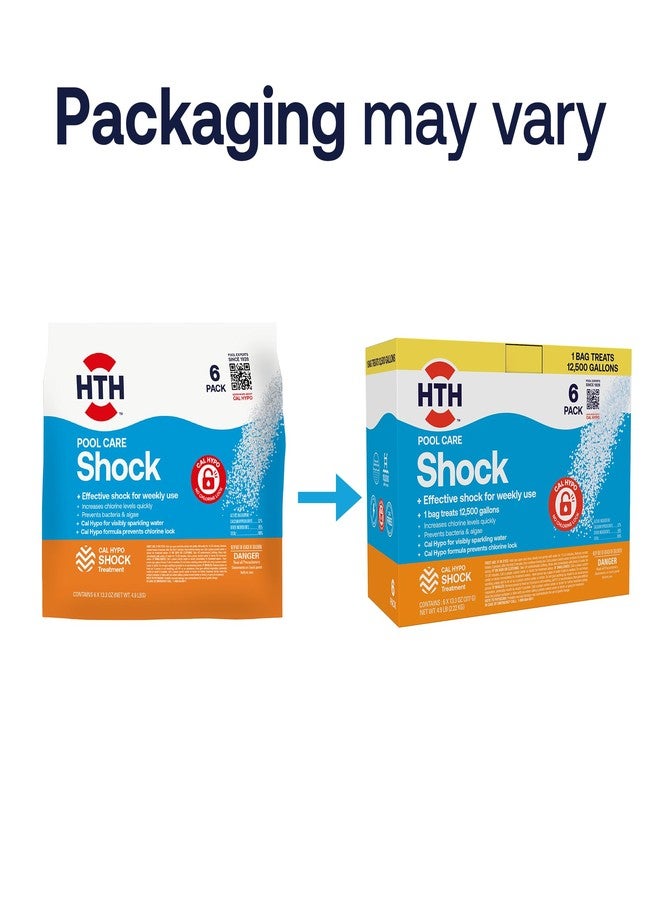 HTH 52030B Swimming Pool Care Shock, Swimming Pool Chlorinator Boosts Chlorine Levels, Cal Hypo Formula, 13.3oz (Pack of 6) - Image 4