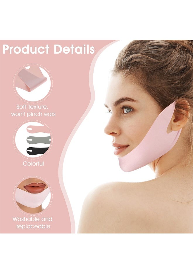 Pink Reusable V Line Face Lifting Chin Strap Double Chin Reducer Mask Skin Tightening Anti Sagging Belt - Image 3