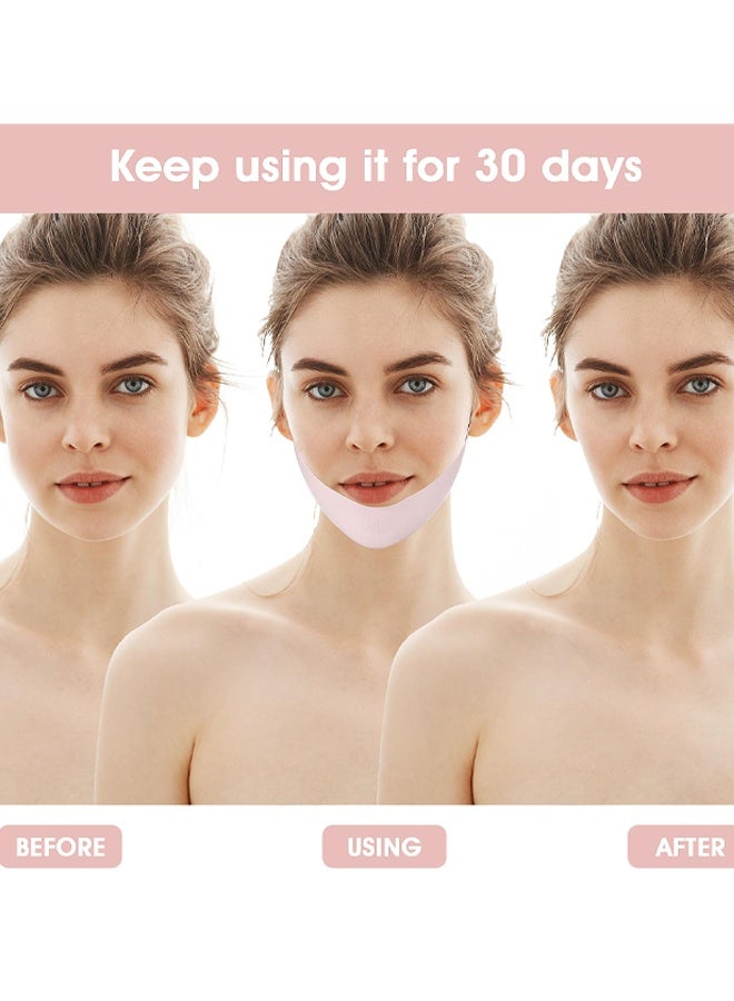 Pink Reusable V Line Face Lifting Chin Strap Double Chin Reducer Mask Skin Tightening Anti Sagging Belt - Image 4