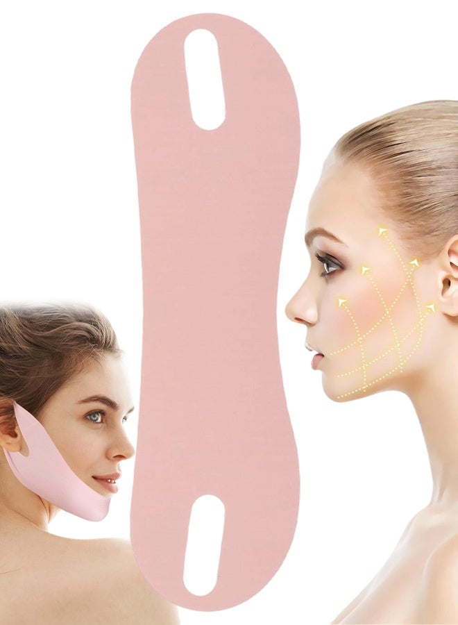 Pink Reusable V Line Face Lifting Chin Strap Double Chin Reducer Mask Skin Tightening Anti Sagging Belt - Image 1