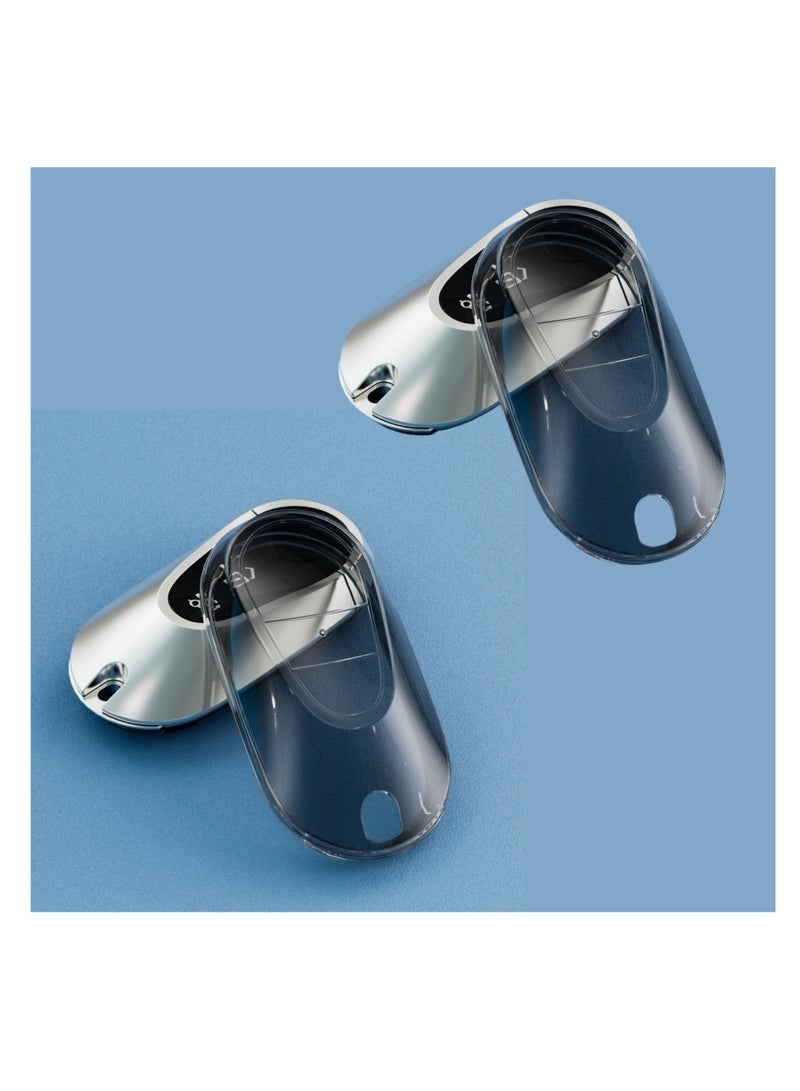 نوفولان غطاء مفتاح سيارة NOVOLAN مكون من قطعتين متوافق مع سيارات مرسيدس بنز S Series S450L 400L 500L S400 S450 480 500، غطاء شفاف فائق النحافة، مظهر أصلي يحمي من الغبار (أسود) - Image 1