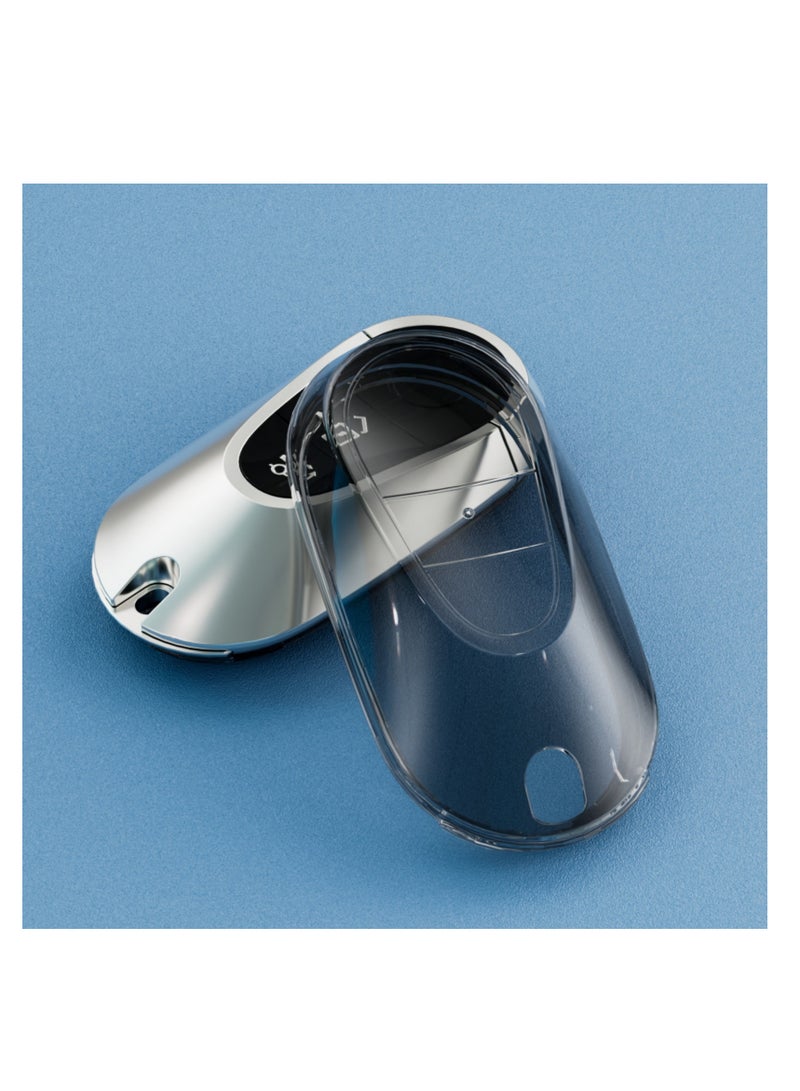 نوفولان غطاء مفتاح سيارة NOVOLAN مكون من قطعتين متوافق مع سيارات مرسيدس بنز S Series S450L 400L 500L S400 S450 480 500، غطاء شفاف فائق النحافة، مظهر أصلي يحمي من الغبار (أسود) - Image 3