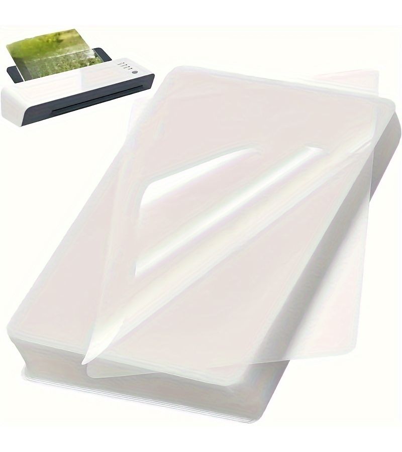 100pcs 4.3x6.3 Inch Clear Thermal Laminating Sheets 70 Mic PVC Non Electric Office Equipment - Image 3
