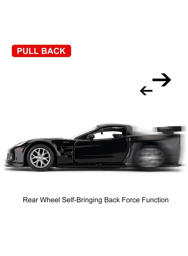 RMZ City 1/36 Die-cast Alloy Car, Chevrolet Corvette C6R Model Car, Toy Car with Pullback Function, Model Toy for Collection, Gift for Boys and Girls (Black) - Image 3