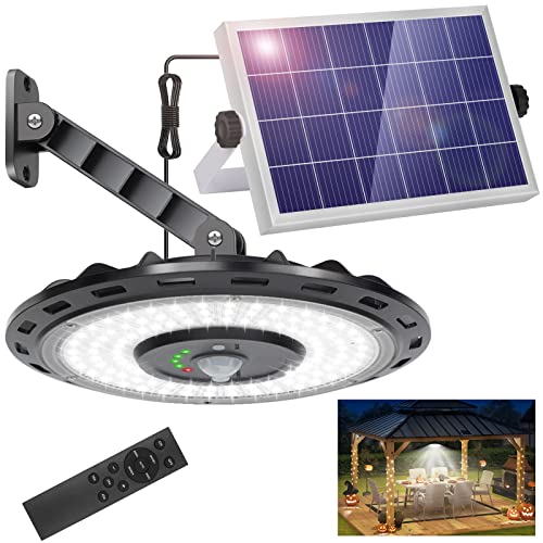 ropelux Solar Lights Indoor Outdoor, 3000LM Dimmable 5 Modes (2 for All Day Lighting) Motion Sensor Solar Shed Light with Remote IP65 Waterproof for Barn Gazebo Yard Garage Patio Security Lighting - Image 1