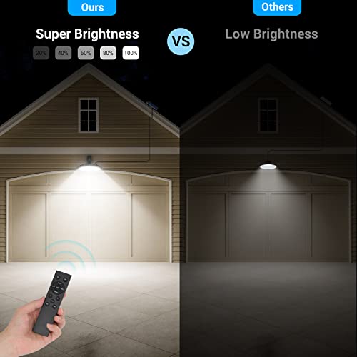 ropelux Solar Lights Indoor Outdoor, 3000LM Dimmable 5 Modes (2 for All Day Lighting) Motion Sensor Solar Shed Light with Remote IP65 Waterproof for Barn Gazebo Yard Garage Patio Security Lighting - Image 4