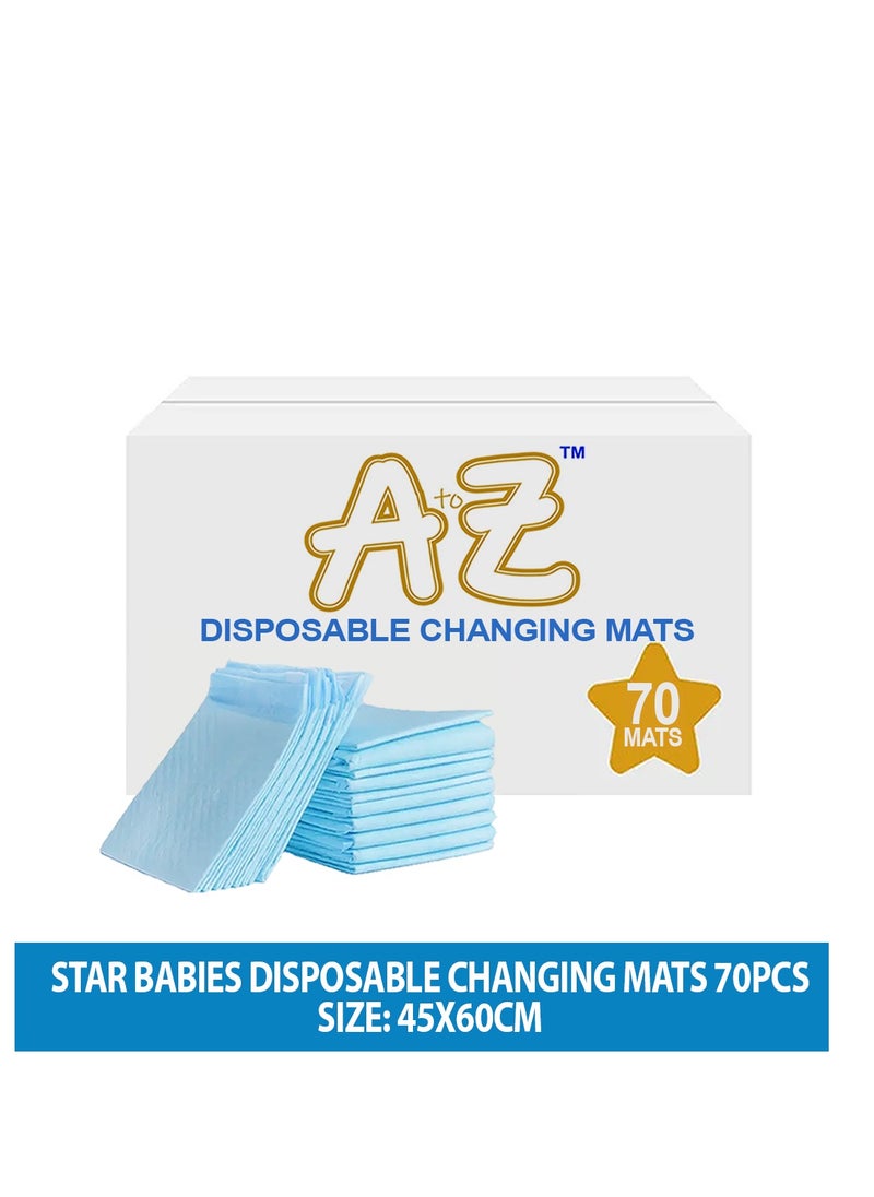 A TO Z A to Z - Disposable Changing Mat size (45cm x 60cm) Large- Premium Quality for Baby Soft Ultra Absorbent Waterproof - Large Pack of 70 - Blue  - Image 2