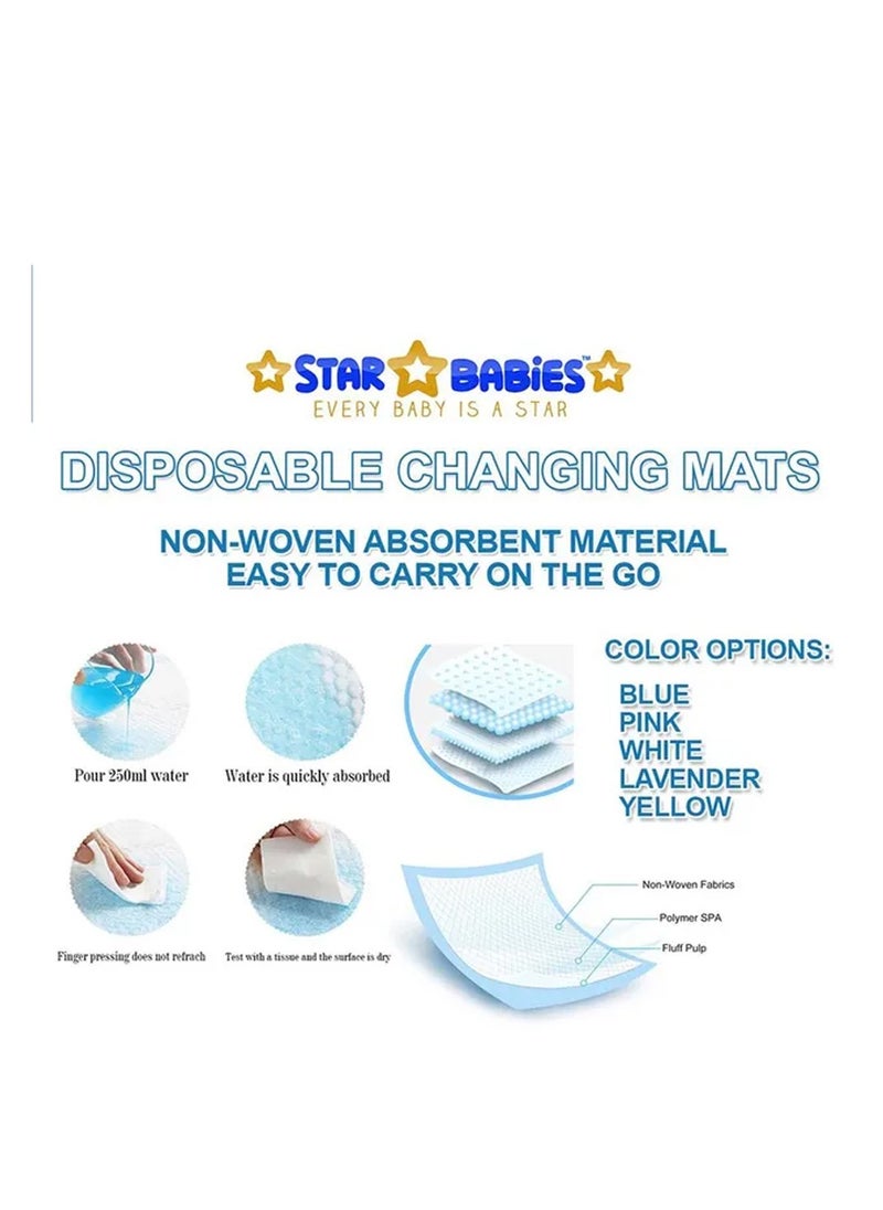 A TO Z A to Z - Disposable Changing Mat size (45cm x 60cm) Large- Premium Quality for Baby Soft Ultra Absorbent Waterproof - Large Pack of 70 - Blue  - Image 3