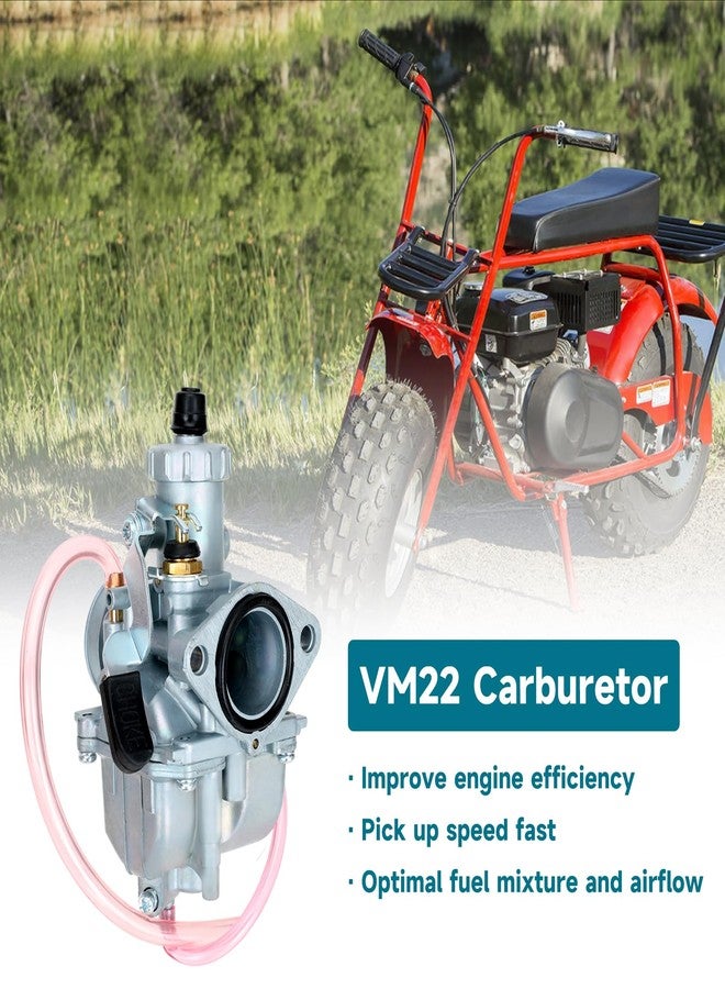 FVRITO VM22 Carburetor Carb Upgraded Performance Intake Mainfold Adapt Kit for Predator 212cc 60363 6.5HP GX200 Clone 196CC BT200X CT100U KT196 Mega Moto Mini Bike Go Kart Black - Image 2
