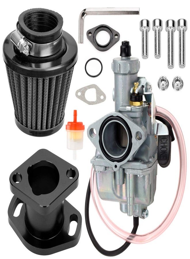 FVRITO VM22 Carburetor Carb Upgraded Performance Intake Mainfold Adapt Kit for Predator 212cc 60363 6.5HP GX200 Clone 196CC BT200X CT100U KT196 Mega Moto Mini Bike Go Kart Black - Image 1