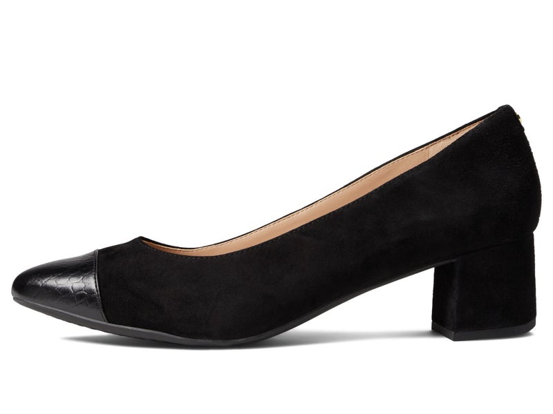 Cole Haan Womens The GO-to Pump 45MM, Black Suede/Black Croc, 5-B US - Image 5