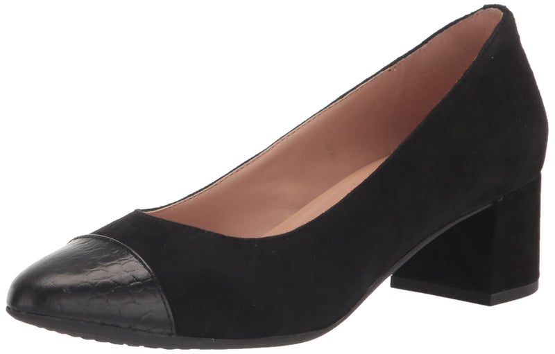 Cole Haan Womens The GO-to Pump 45MM, Black Suede/Black Croc, 5-B US - Image 1