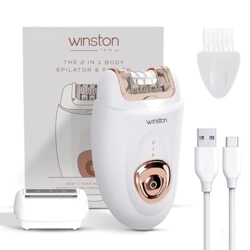 Winston Rechargeable Body Epilator and Shaver for Women Facial Hair Remover Machine | Mini Portable Electric Body Shaver | Bikini Trimmer - 90 min Runtime - Image 1