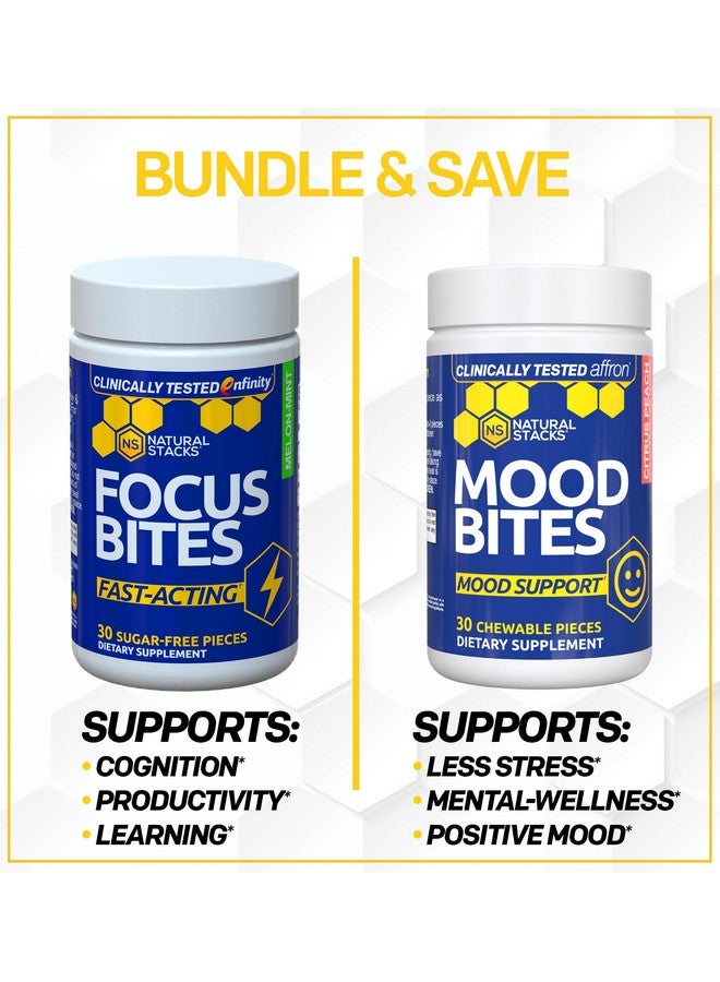 Natural Stacks Saffron Supplement with Vitamin B3 - Mood Support Supplement - 14mg Saffron Extract & 62mg Vitamin B3 Niacin - Mood Bites for Stress Relief - Clinically Tested Affron - 30 Citrus Peach Chewables - Image 3
