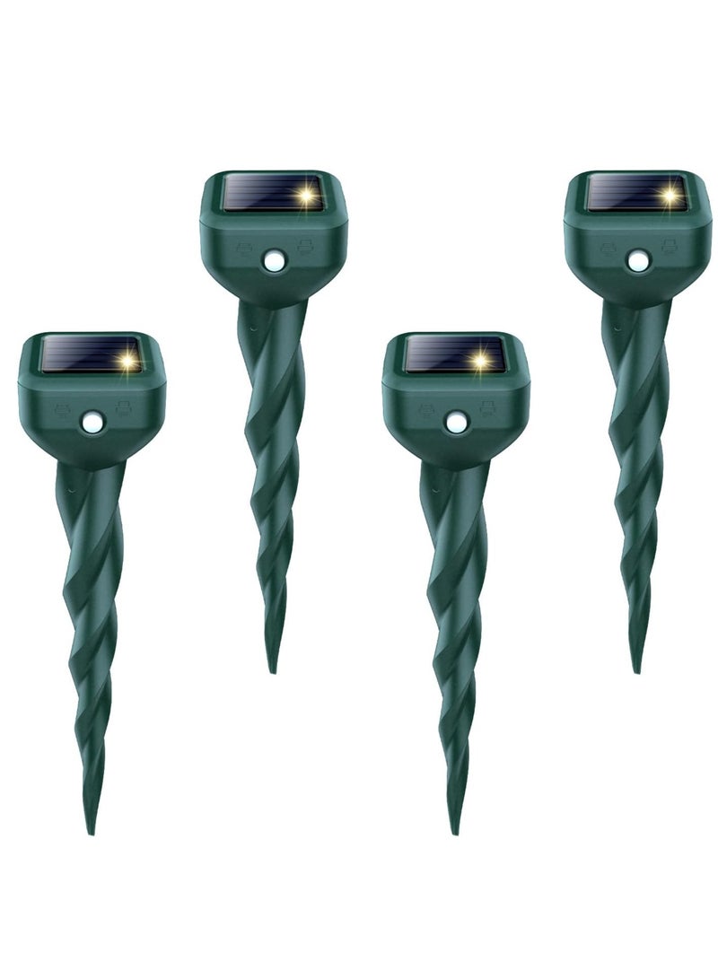 general Mole Repellent Solar Powered, 4 Pack Snake Repellent for Yard, Waterproof Ultrasonic Deterrent Stakes, Get Rid for Rabbit, Gopher, Vole, Skunk, Chipmunk, Deer, Groundhog Sonic Spikes for Lawns Garden - Image 1