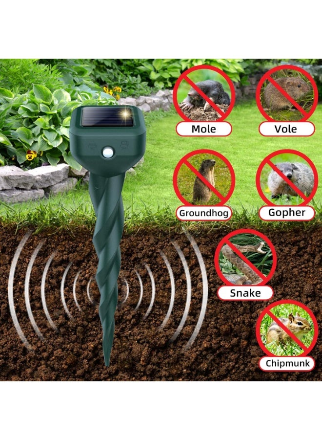 general Mole Repellent Solar Powered, 4 Pack Snake Repellent for Yard, Waterproof Ultrasonic Deterrent Stakes, Get Rid for Rabbit, Gopher, Vole, Skunk, Chipmunk, Deer, Groundhog Sonic Spikes for Lawns Garden - Image 2