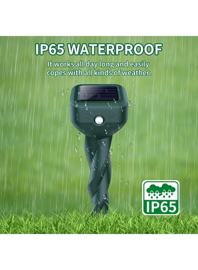 general Mole Repellent Solar Powered, 4 Pack Snake Repellent for Yard, Waterproof Ultrasonic Deterrent Stakes, Get Rid for Rabbit, Gopher, Vole, Skunk, Chipmunk, Deer, Groundhog Sonic Spikes for Lawns Garden - Image 4