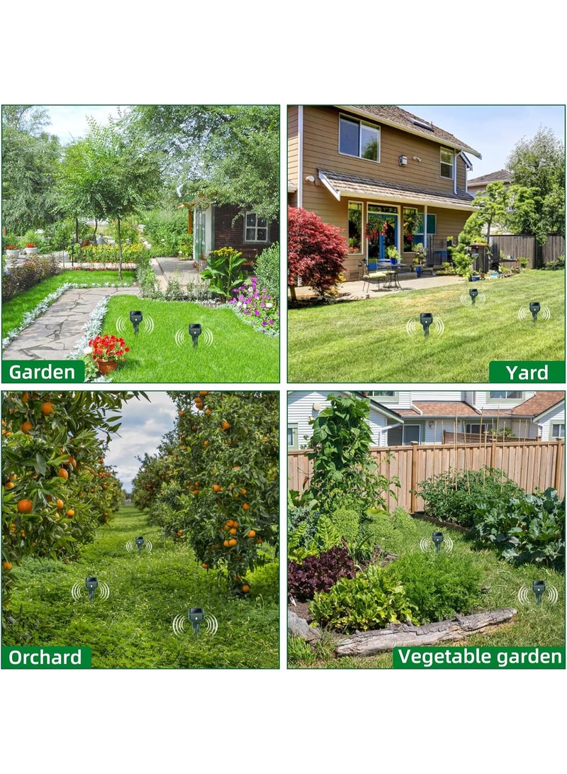 general Mole Repellent Solar Powered, 4 Pack Snake Repellent for Yard, Waterproof Ultrasonic Deterrent Stakes, Get Rid for Rabbit, Gopher, Vole, Skunk, Chipmunk, Deer, Groundhog Sonic Spikes for Lawns Garden - Image 3