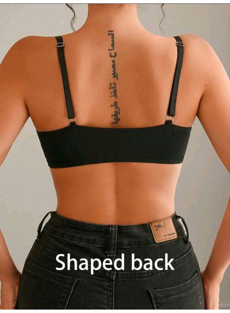 SHEIN-1pc Mature & Charming - Wireless/Wireless & Padless Seamless Comfort Front Hook Racerback Lace Insert Bra For Women - Image 3