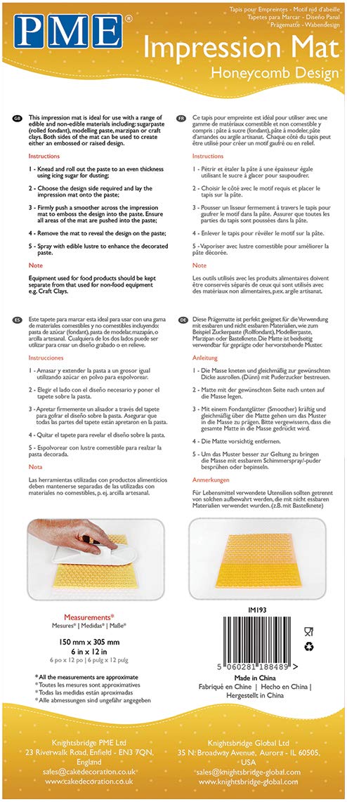 PME Impression Mat Honeycomb Design  Yellow - Image 2