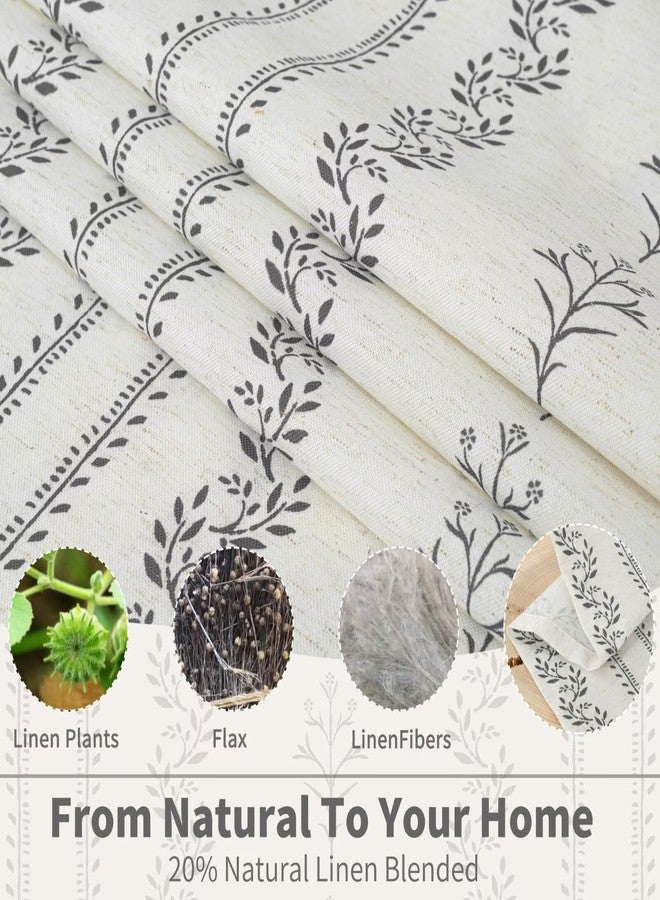 BGment Boho Curtains for Living Room - Bohemain Grey Semi Sheer Curtains 84 Inch Length Light Filtering Grommet Window Drapes for Farmhouse Decor Bedroom, Each 52 Inch Wide, 2 Panels Set - Image 3