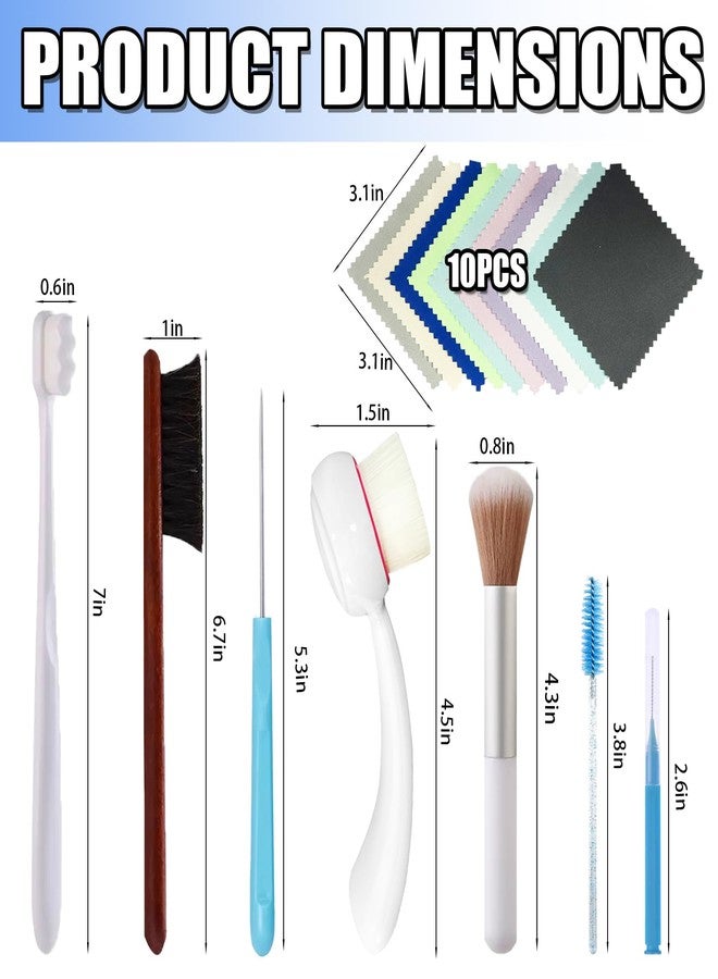 Rmannke Jewelry Cleaning Kit, Jewelry Cleaner Brush, Horse Hair Brushes, Big&Small Crevice Brush, Cleaning Polishing Cloth（22 Pcs） - Image 2
