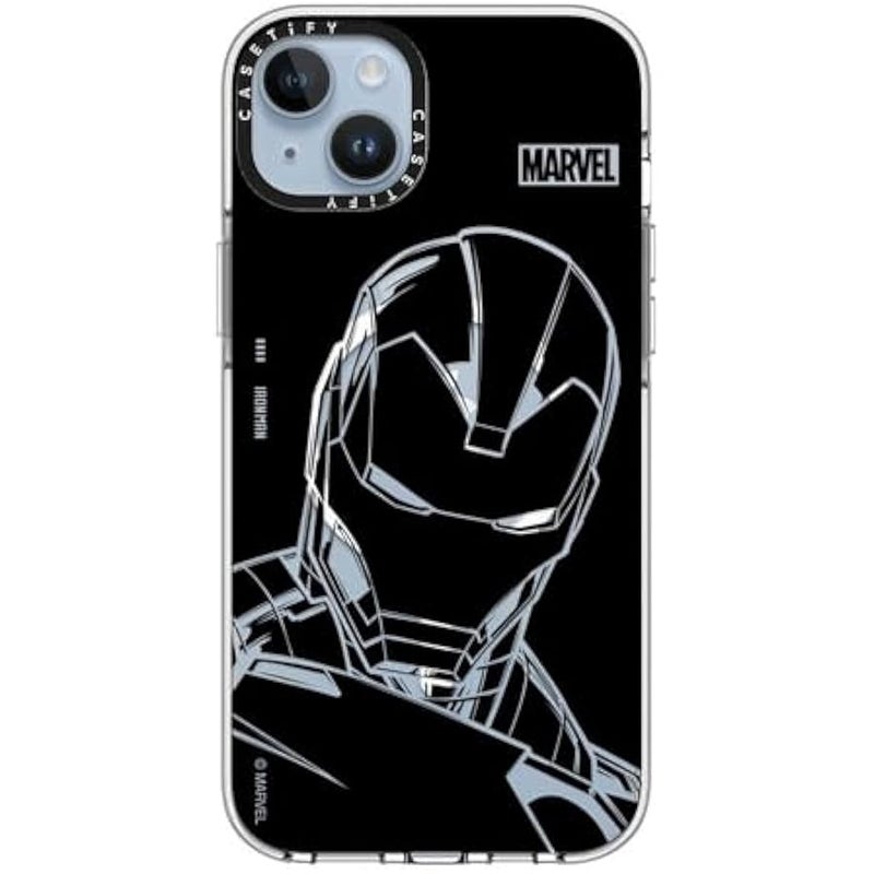 كاستيفي CASETiFY Clear iPhone 14 Plus Case 【Iron Man Co-Lab/Not Yellowing / 6.6ft Drop Protection/Compatible with Magsafe】 - Iron Man - Black - Clear - Image 4