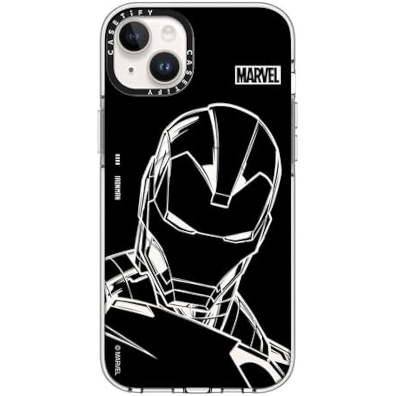 كاستيفي CASETiFY Clear iPhone 14 Plus Case 【Iron Man Co-Lab/Not Yellowing / 6.6ft Drop Protection/Compatible with Magsafe】 - Iron Man - Black - Clear - Image 1
