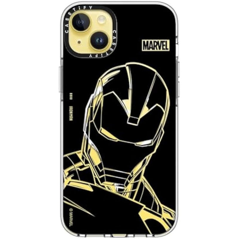 كاستيفي CASETiFY Clear iPhone 14 Plus Case 【Iron Man Co-Lab/Not Yellowing / 6.6ft Drop Protection/Compatible with Magsafe】 - Iron Man - Black - Clear - Image 3