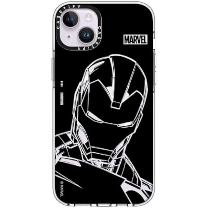 كاستيفي CASETiFY Clear iPhone 14 Plus Case 【Iron Man Co-Lab/Not Yellowing / 6.6ft Drop Protection/Compatible with Magsafe】 - Iron Man - Black - Clear - Image 2