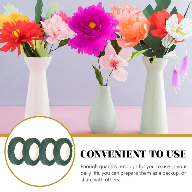 Safigle Green Floral Tape 4Pcs Stem Wrap for Bouquet Making DIY Flower Arrangement - Image 4