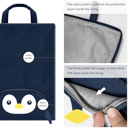 Mayplous A4 Document Bag – Portable File Organizer with Zipper & Handle, Large 37x27 cm Portfolio Folder for Office, School, Business, Travel & Conferences (Penguin) - Image 4