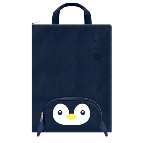 Mayplous A4 Document Bag – Portable File Organizer with Zipper & Handle, Large 37x27 cm Portfolio Folder for Office, School, Business, Travel & Conferences (Penguin) - Image 1