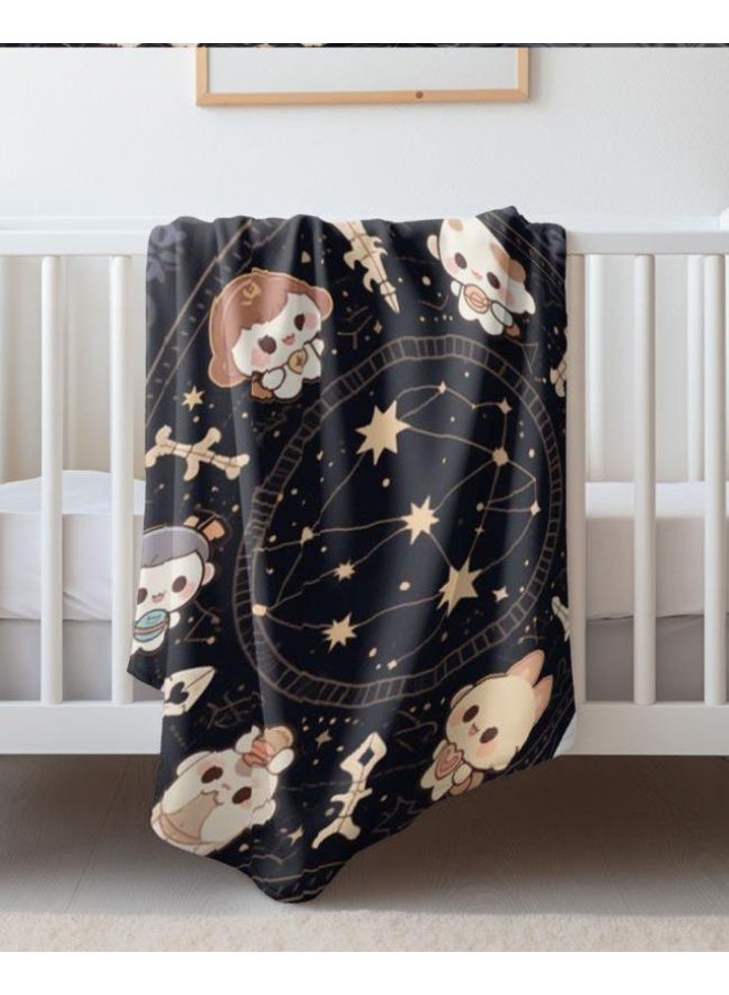 عام بطانية رقيقة من الفانيلا الكرتونية للأطفال والرضع (دافئة ومريحة، ومناسبة للنوم والألعاب) 70 سم * 100 سم - Image 1