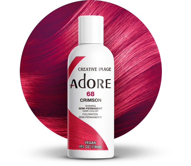 Adore Semi Permanent Hair Color (068 Crimson) | Vegan & Cruelty-Free Red Hair Dye | No Ammonia, No Peroxide, No Alcohol | 4 Fl Oz - Image 1
