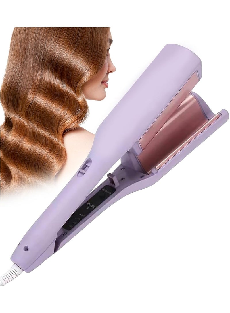 الفرنسية تجعيد الموجة الحديد الرومانسية تدحرج البيض الفرنسي تجعيد الحديد 32 مم تدحرج البيض تلويح الشعر تجعيد الشعر مع التحكم في درجة الحرارة تموج الماء تجعيد الشعر Ir -أرجواني - Image 1