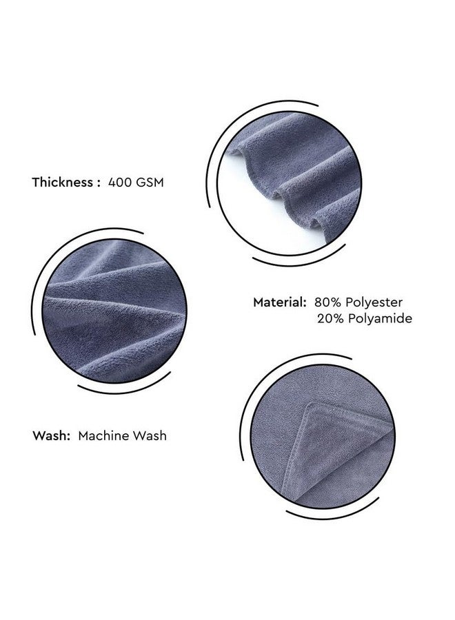 Encasa XO Encasa XO Microfiber Towels (60x40 cm) for car and Kitchen Cleaning, Perfect for Travel, Beach Trips, Backpacking, Camping and Gym use - Fast Drying - 2-Pack - Grey  - Image 5