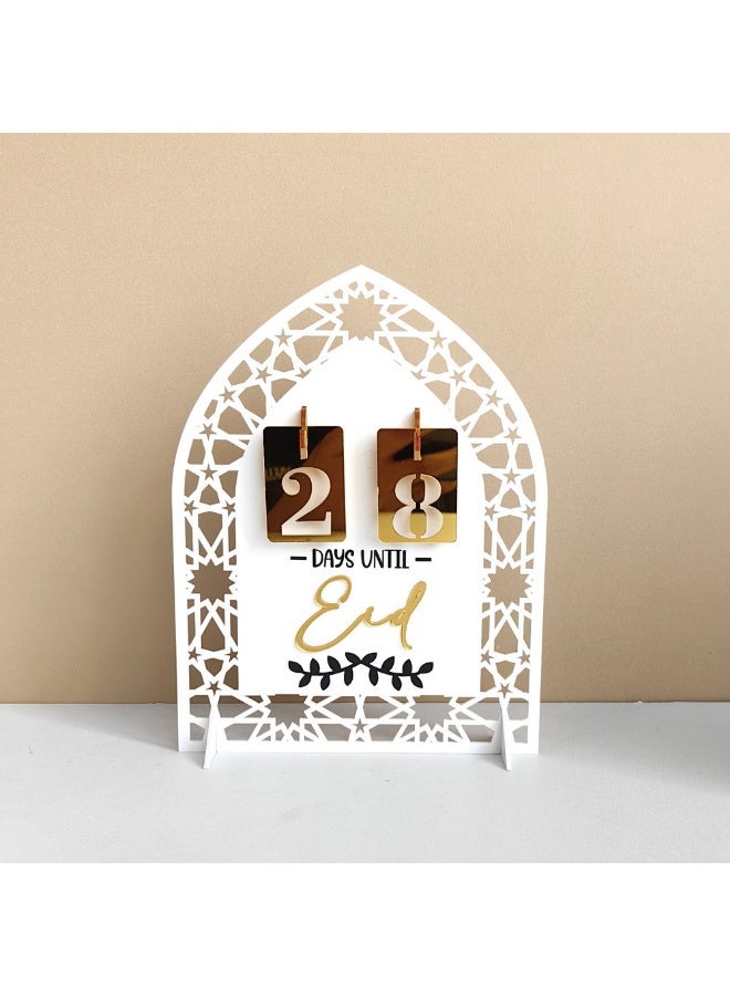 NIBEMINENT Acrylic Ramadan Advent Calendar Black Day of Ramadan Countdown Calendar Eid Mubarak Desk Calendars Ramadan Decorations for Home Party Decor Muslim Festival Reminder Holiday Ornaments Islam Decoration - Image 1
