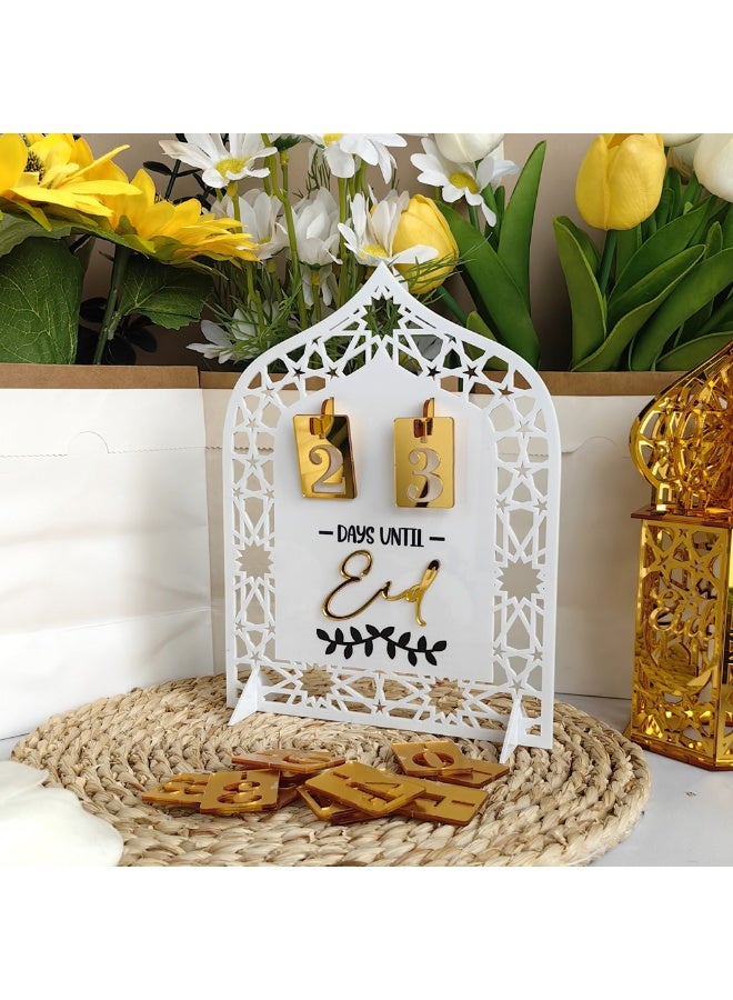 NIBEMINENT Acrylic Ramadan Advent Calendar Black Day of Ramadan Countdown Calendar Eid Mubarak Desk Calendars Ramadan Decorations for Home Party Decor Muslim Festival Reminder Holiday Ornaments Islam Decoration - Image 2